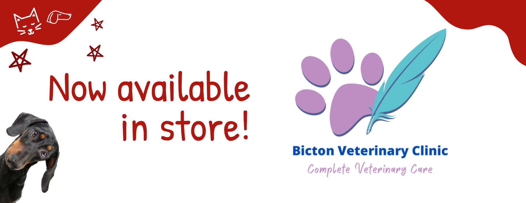 A banner for a vet clinic