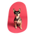 small dog inside pink shape