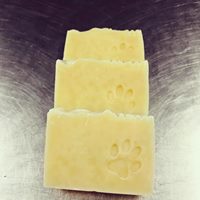 Soap with a pawprint on it