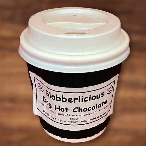 A cup of hot chocolate for dogs